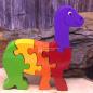 Preview: Zahlen Puzzle als bunter kleiner Dinosaurier