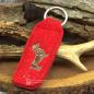 Preview: roter Filz Schlüsselanhänger mit Dackel Hund
