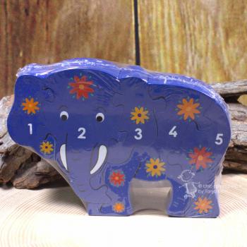 3 D Puzzle kleiner Elefant mit Zahlen von 1-5