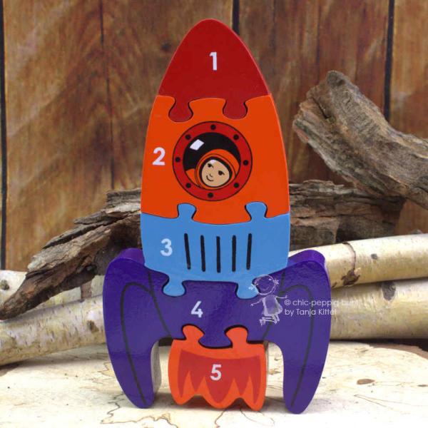 3 D Puzzle kleine Rakete mit Zahlen von 1-5