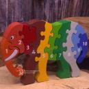 3 D Holz Puzzle als Elefant mit den Zahlen von 1-10